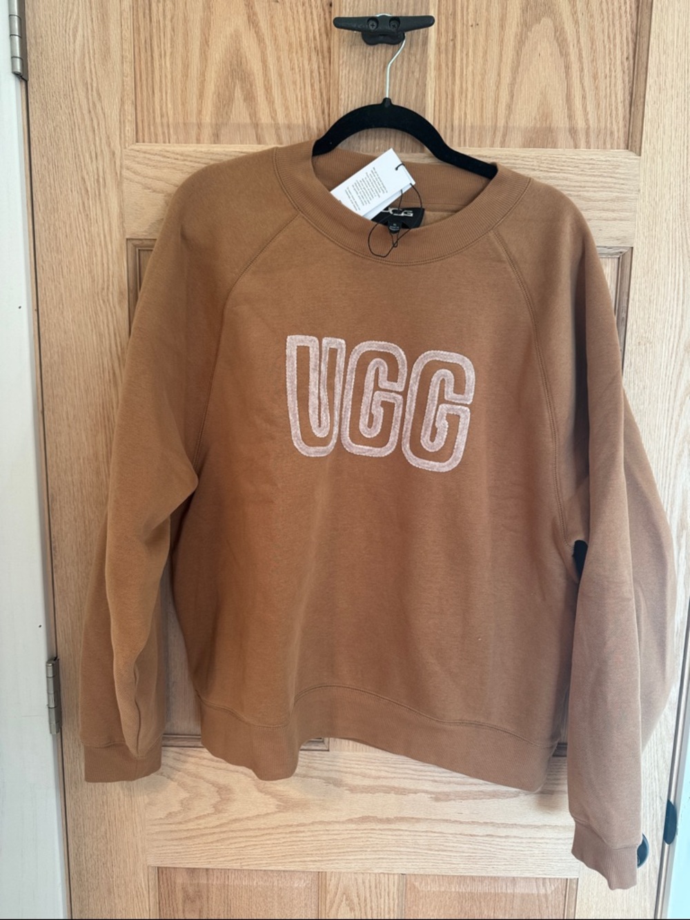 UGG Women's Logo Crewneck Sweatshirt in Chestnut Brown